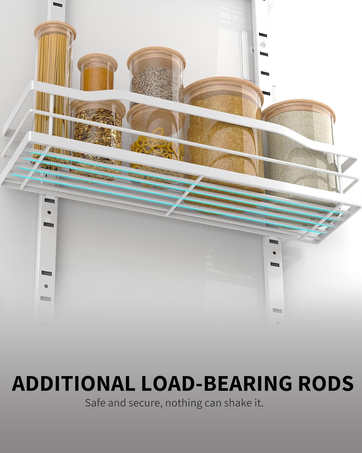 Detalle 2 de Moforoco Spice rack over the door 9-Tier White Metal Pantry Organizer