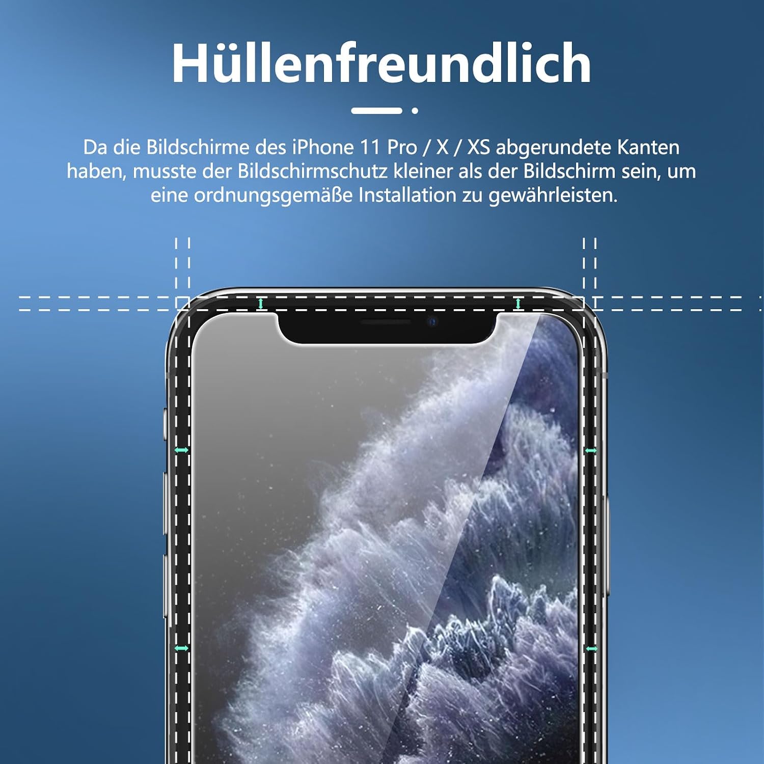 Detalle de NEW'C 3 Stück Sichtschutzfolie 5,8 Zoll für iPhone 11 Pro / X / XS – 9H Härte, Blasenfrei