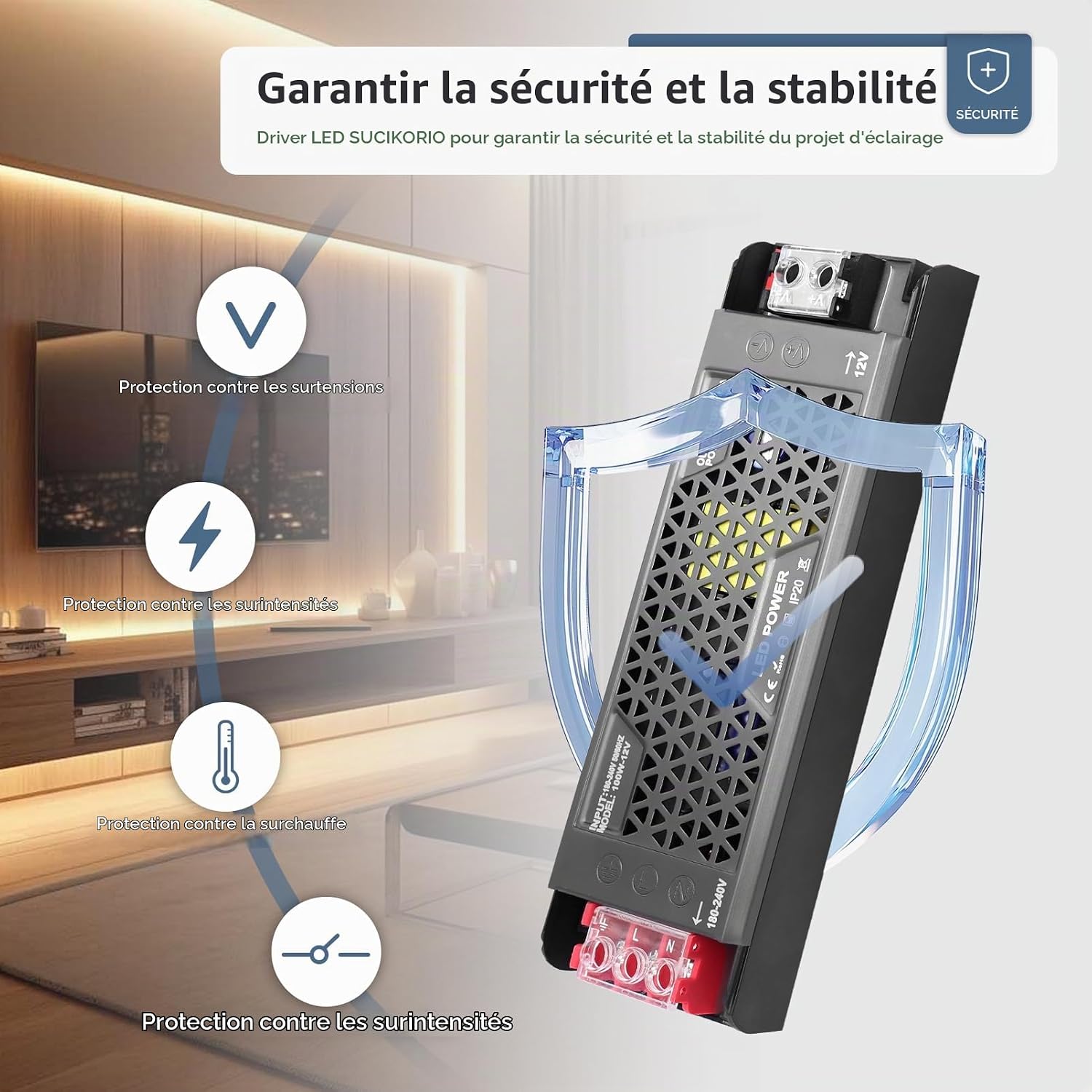 Thumbnail 2 de SUCIKORIO 24V-200W dimbare led-voeding met vier dimstanden