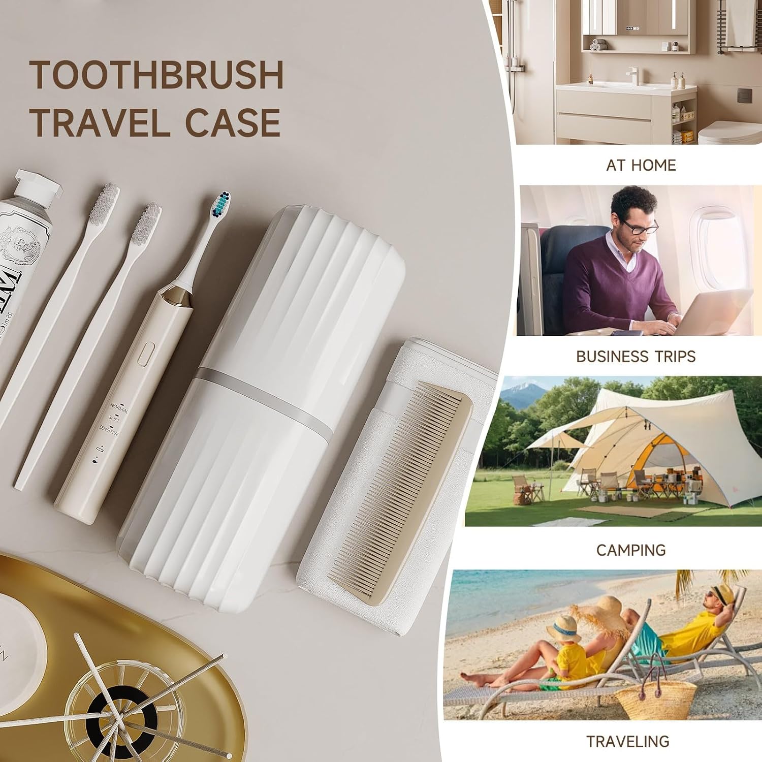 Thumbnail 6 de Topavatop TH-Top 2-in-1 Toothbrush Travel Case and Rinse Cup, White