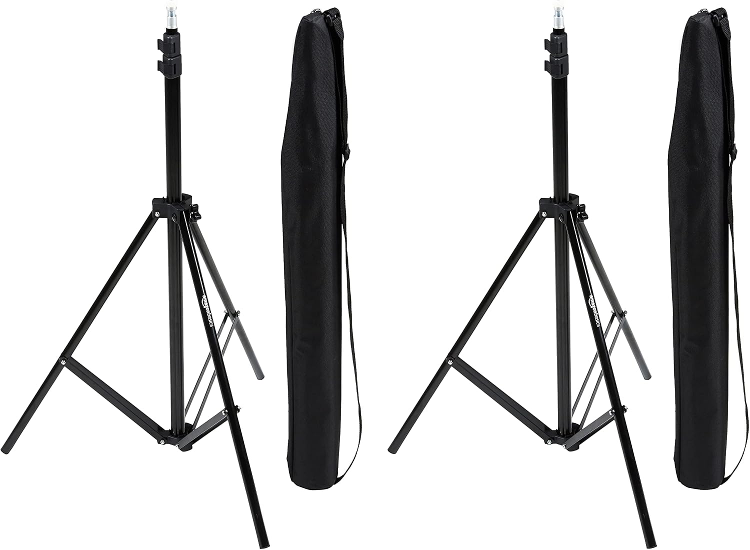 Detalle de Amazon Basics Aluminum Light Photography Tripod Stand – 2 statywy oświetleniowe 85–204 cm