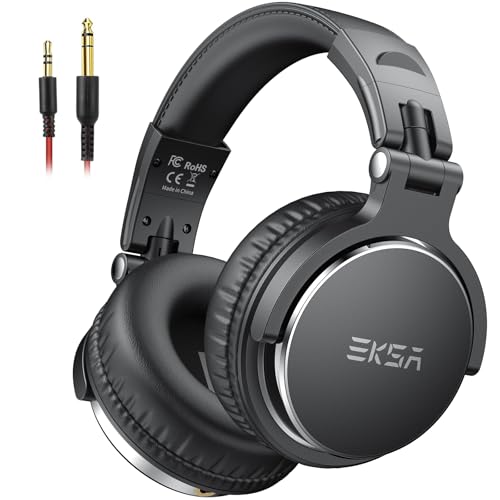 Detalle de EKSA P100 Over Ear Kopfhörer mit Kabel – Studio Monitor, 50 mm Treiber