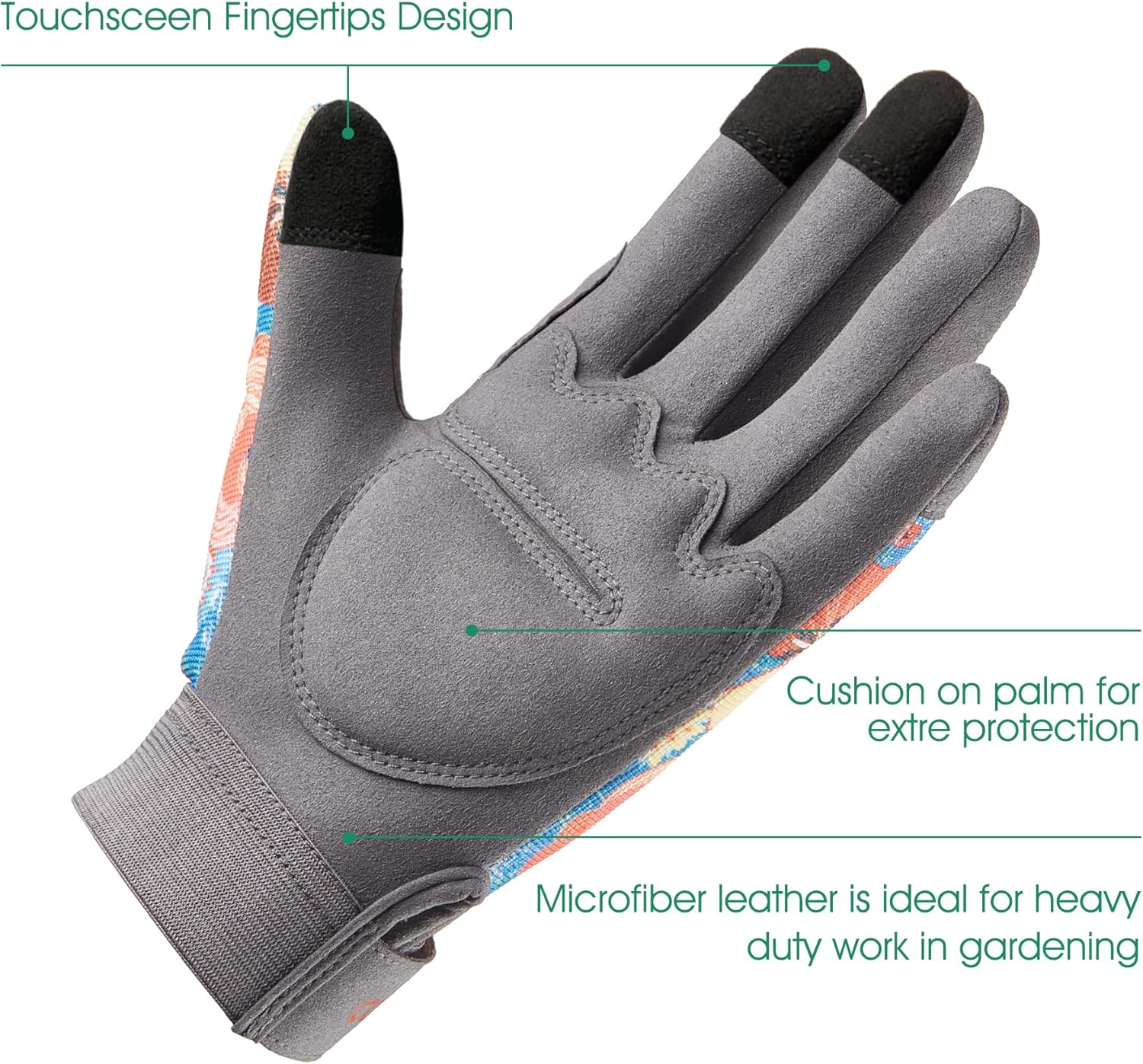 Detalle de COOLJOB Gartenhandschuhe für Damen – durchstichsichere Rosenhandschuhe mit Klettverschluss (XS–S, 1 Paar)