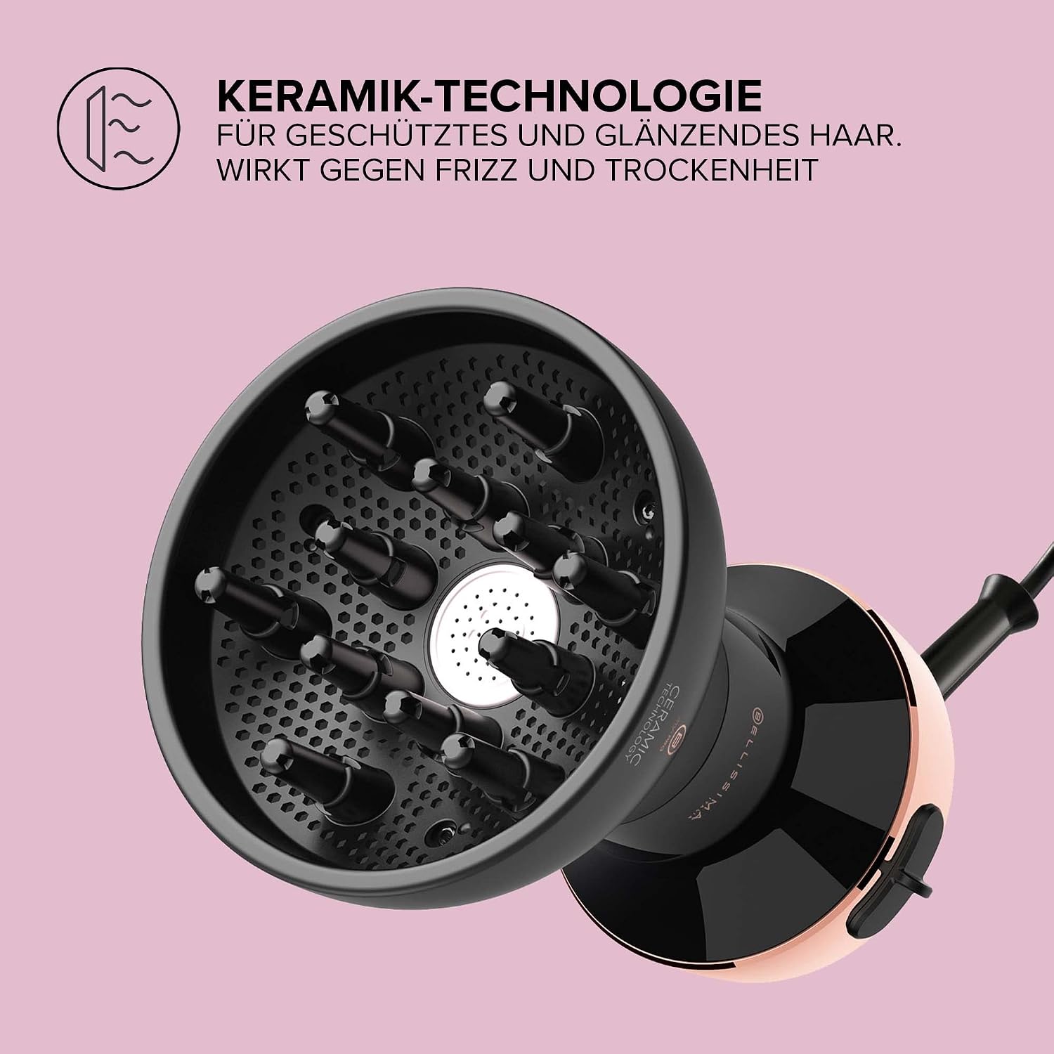 Detalle de BELLISSIMA My Pro Diffon Ceramic DF1 3000 – Heißluftdiffusor für Locken mit Keramiktechnologie
