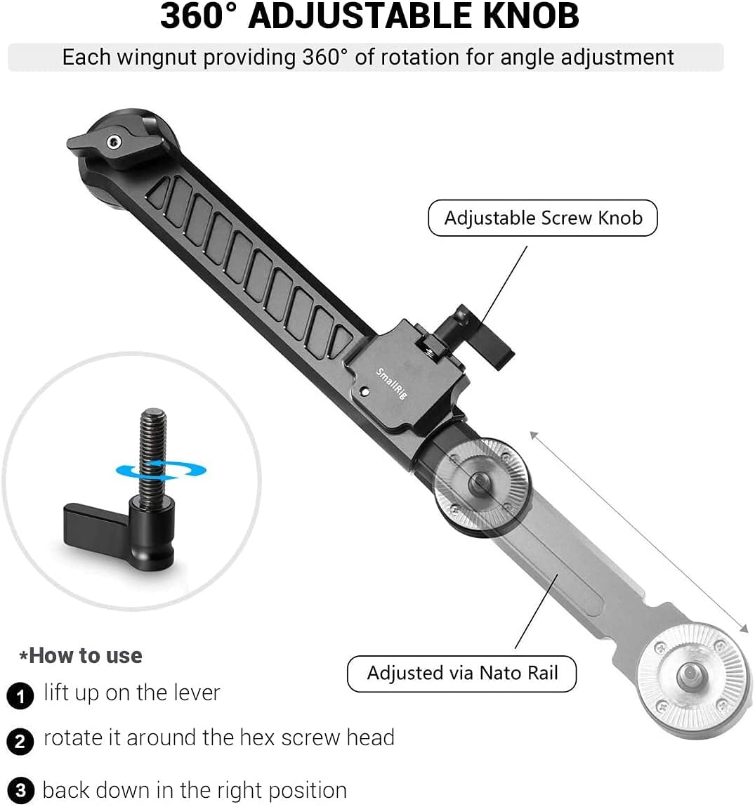 Thumbnail 3 de SmallRig Rosette Extension Arm for Sony FS5 / FS7 Grip – ARRI 1870 (1870)
