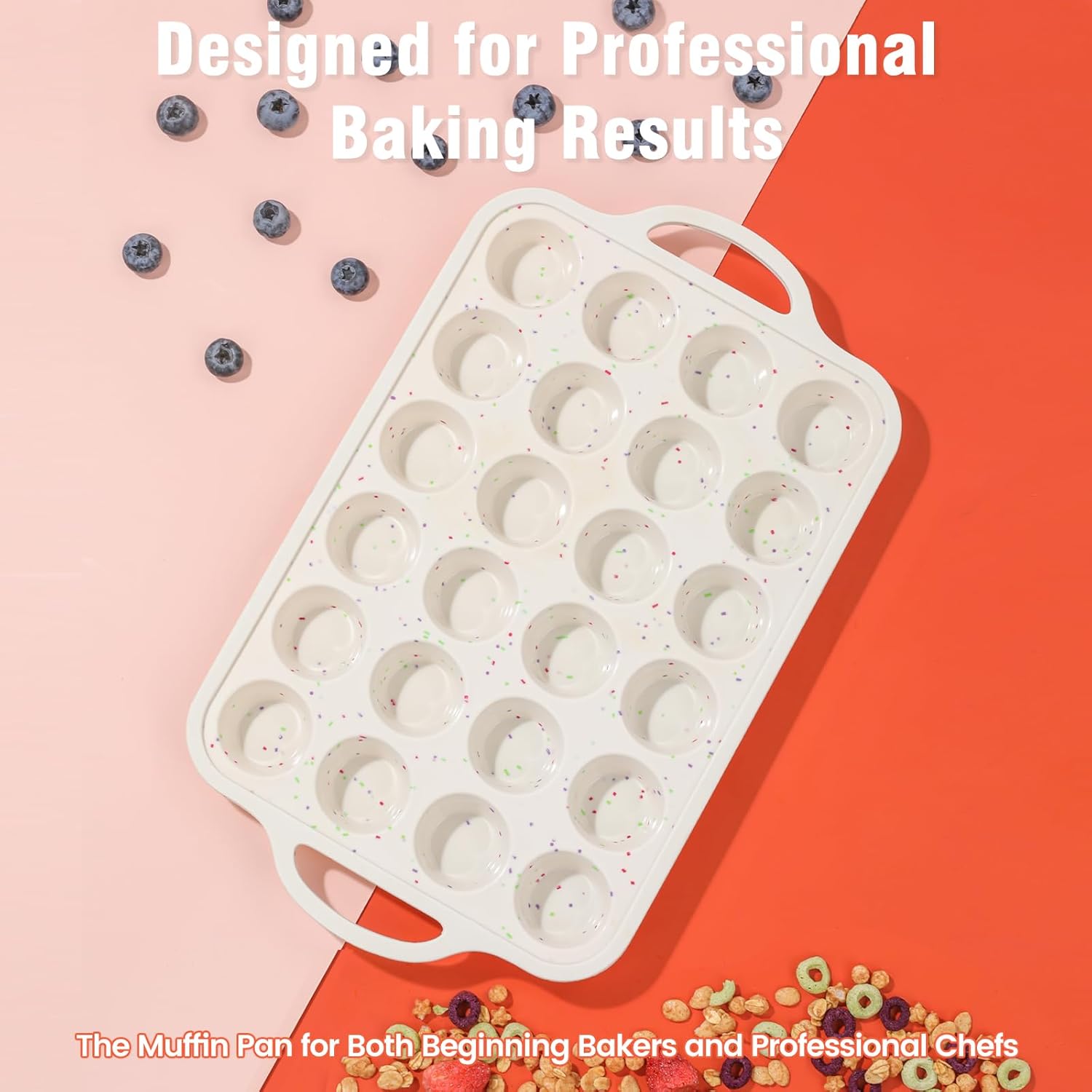 Thumbnail 1 de Fimary Silicone Mini Muffin Pan With Metal Reinforced Frame – 24 Cups, BPA Free, Non-Stick, Oven Safe