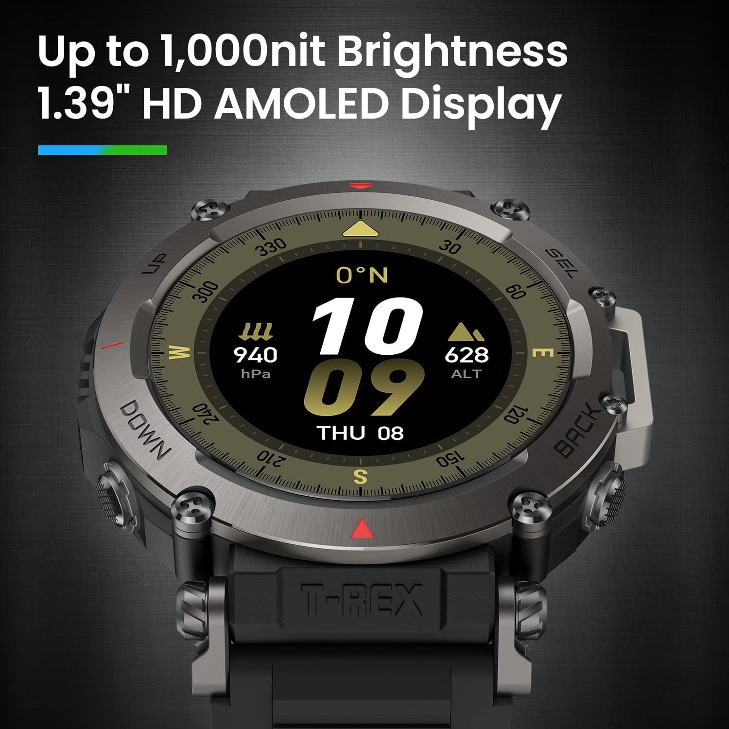 Detalle de Amazfit T-Rex Ultra Smartwatch for Men – Route Navigation, 6 Satellite Positioning Systems