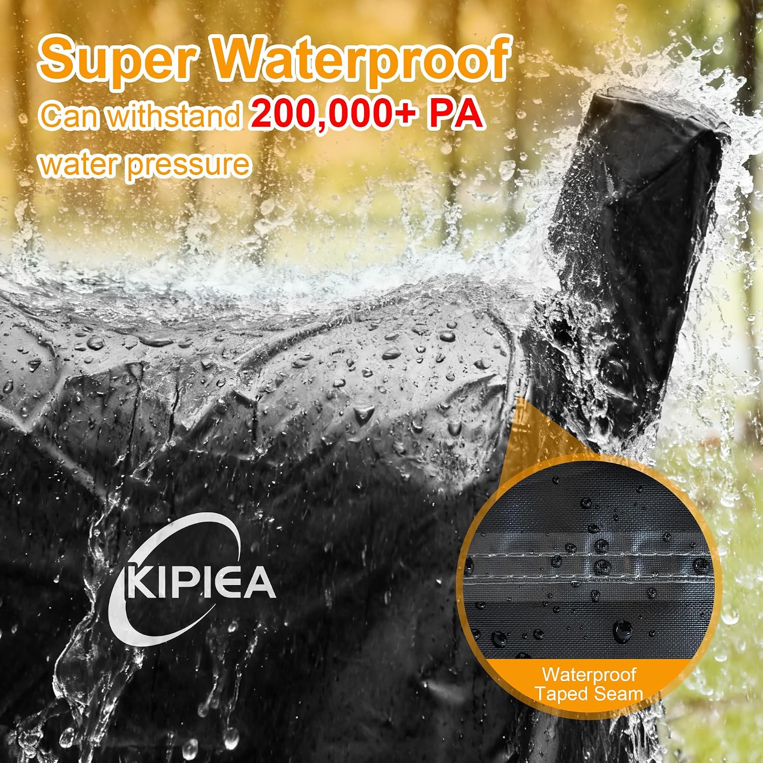 Detalle de Kipiea B5-3-B1 Pellet Grill Cover, 500D Oxford Fabric, Waterproof