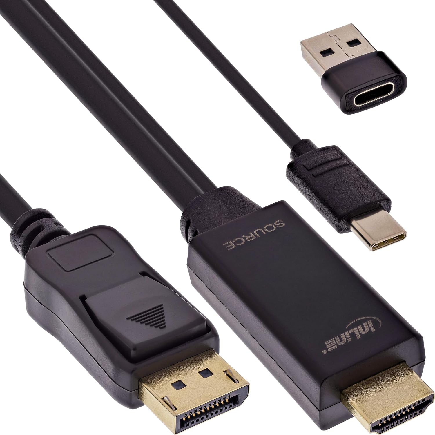 Detalle de InLine 17164I aktywny kabel HDMI–DisplayPort 4K 60 Hz, 1,5 m