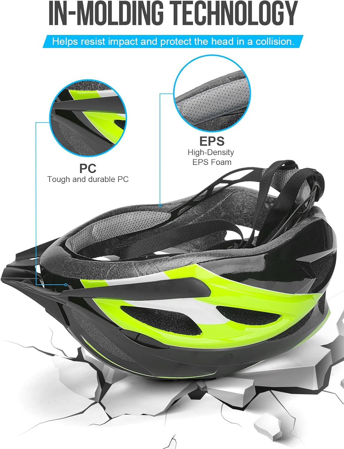 Thumbnail 2 de Bike Helmet with Light for Adults 58-62cm