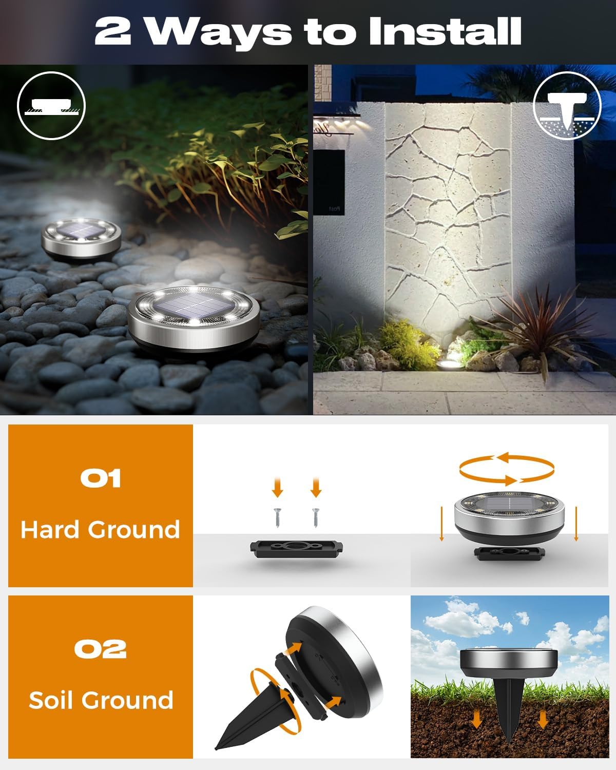 Thumbnail 4 de btfarm 8 Paquetes Luces Solares Exterior Jardín