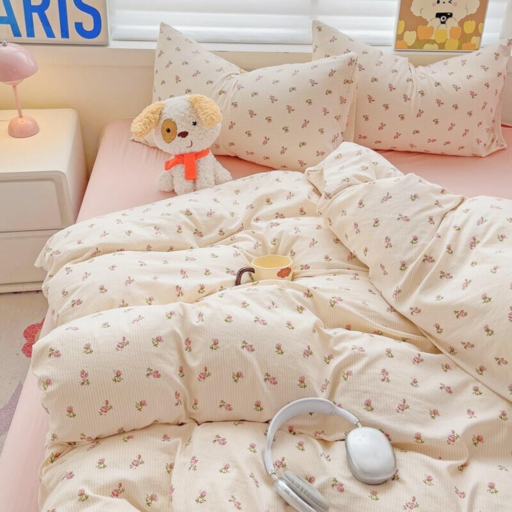 Detalle de Michorinee Housse de Couette 200x200 Rose Fleurie
