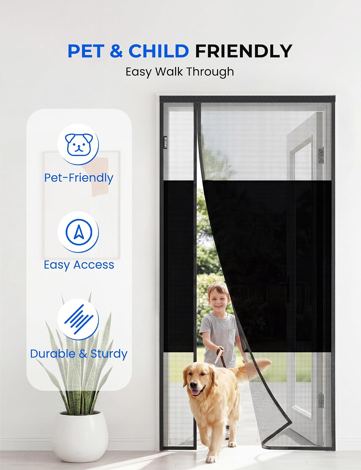 Thumbnail 6 de URBZUE Magnetic Fly Screen Door 110x220cm – Double-Opening, Privacy Screen with Strong Magnets
