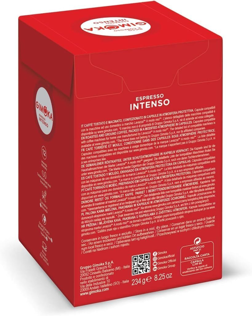 Detalle de Gimoka Compatibile Lavazza A Modo Mio – 144 capsule, Intensità 12, Arabica-Robusta