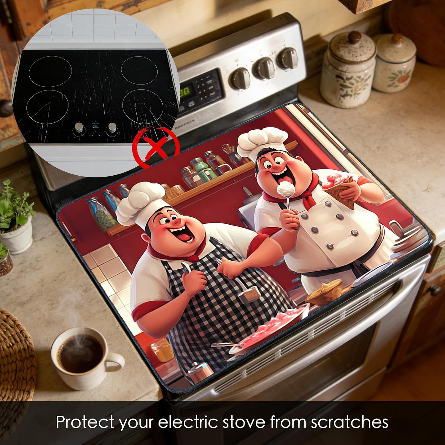 Detalle de Nuxovilar Chefs Baking Stove Cover, Diatom Mud Blend, 20.47 x 28.34 in