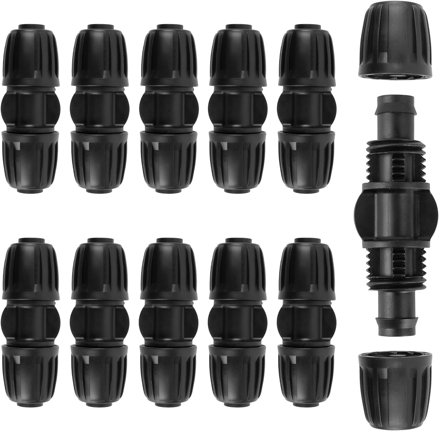 Set da 10 raccordi diritto per irrigazione a goccia per tubo PE 16 mm
