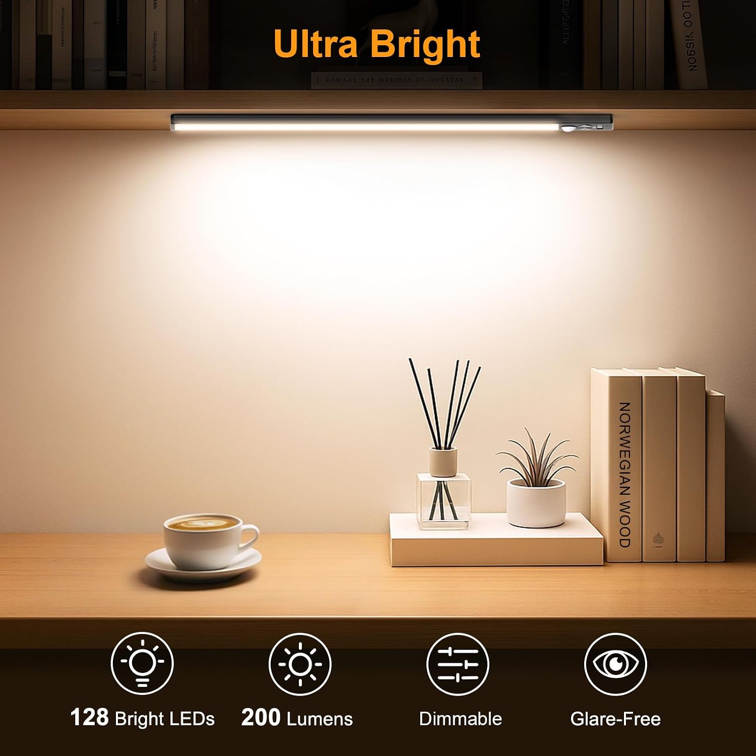 Thumbnail 2 de Gritin Under Cabinet Kitchen Lights Rechargeable 2 Pack: 3 CCT, 5 Brightness Levels, Motion Sensor, USB-C