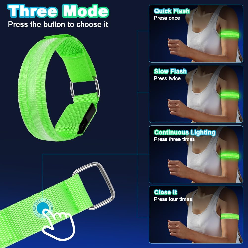 Detalle 2 de Ainiv F5-3785416 LED-armbanden, oplaadbaar en verstelbaar met 3 lichtstanden