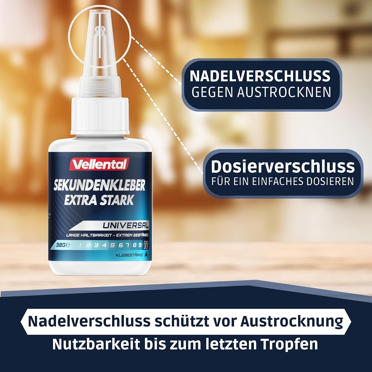 Detalle 2 de Sekundenkleber Gel Extra Stark – Superkleber für Kunststoff