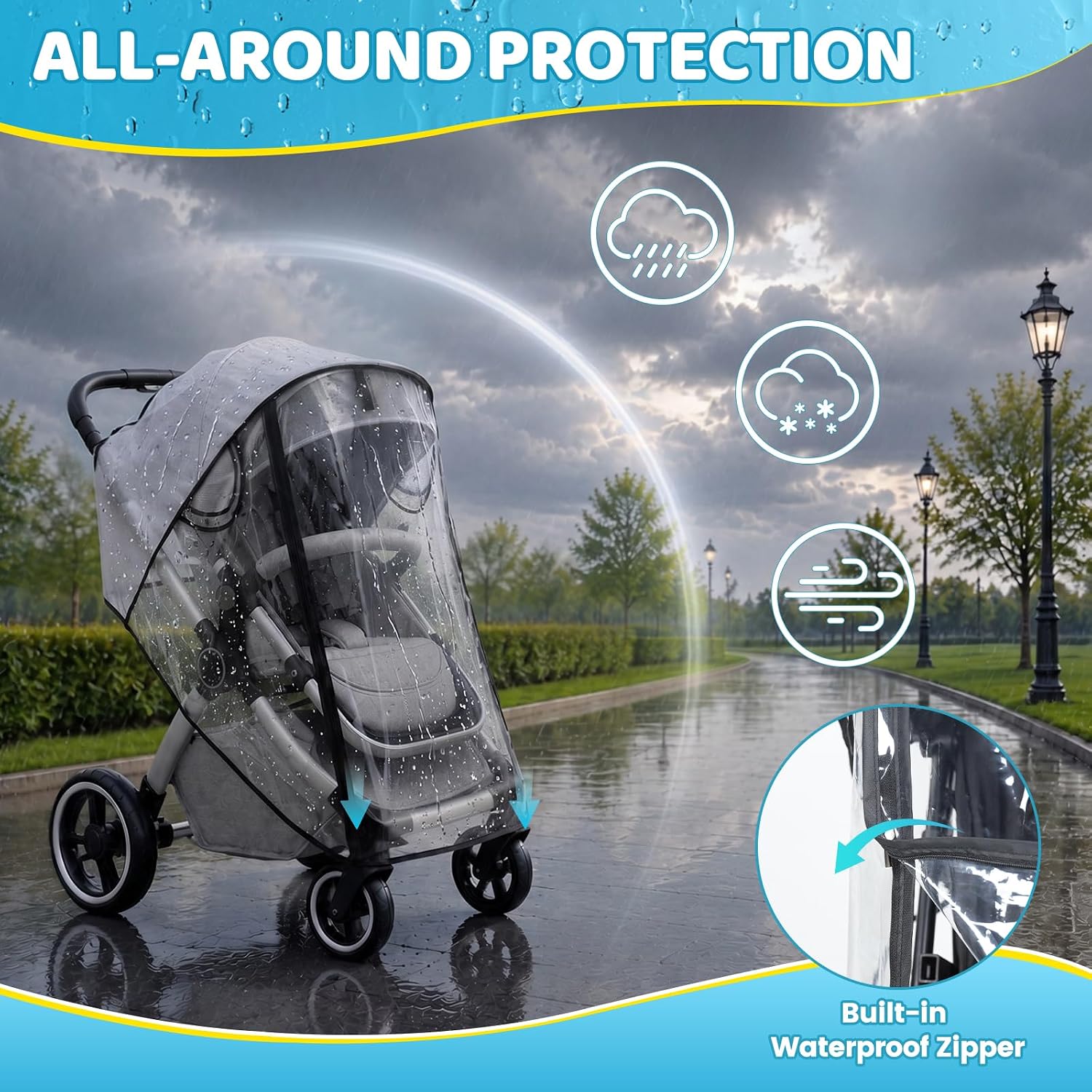Thumbnail 5 de Orzbow Universal Rain Cover 0.2mm for Pushchair