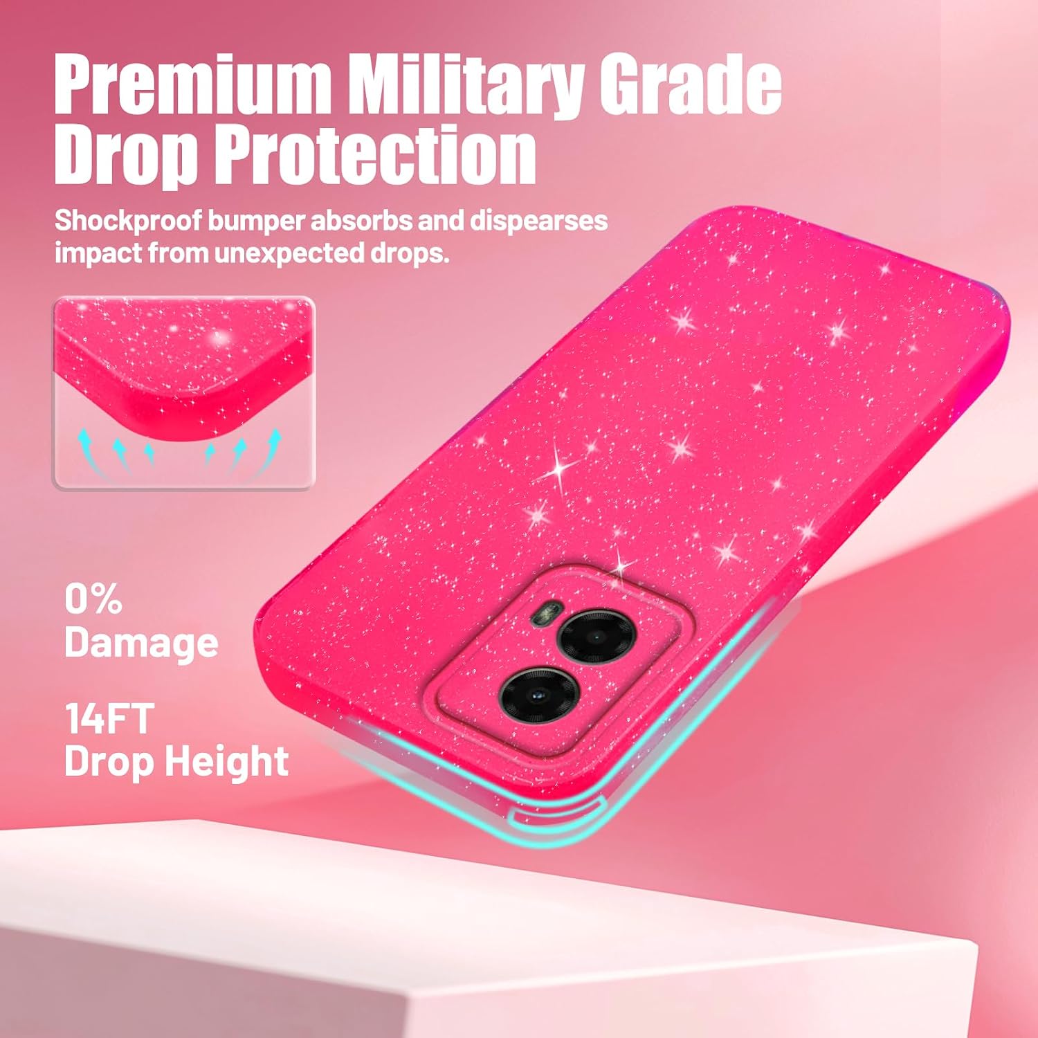 Detalle de NECTNALLO Glitter Phone Case for Motorola Moto G 5G 2024
