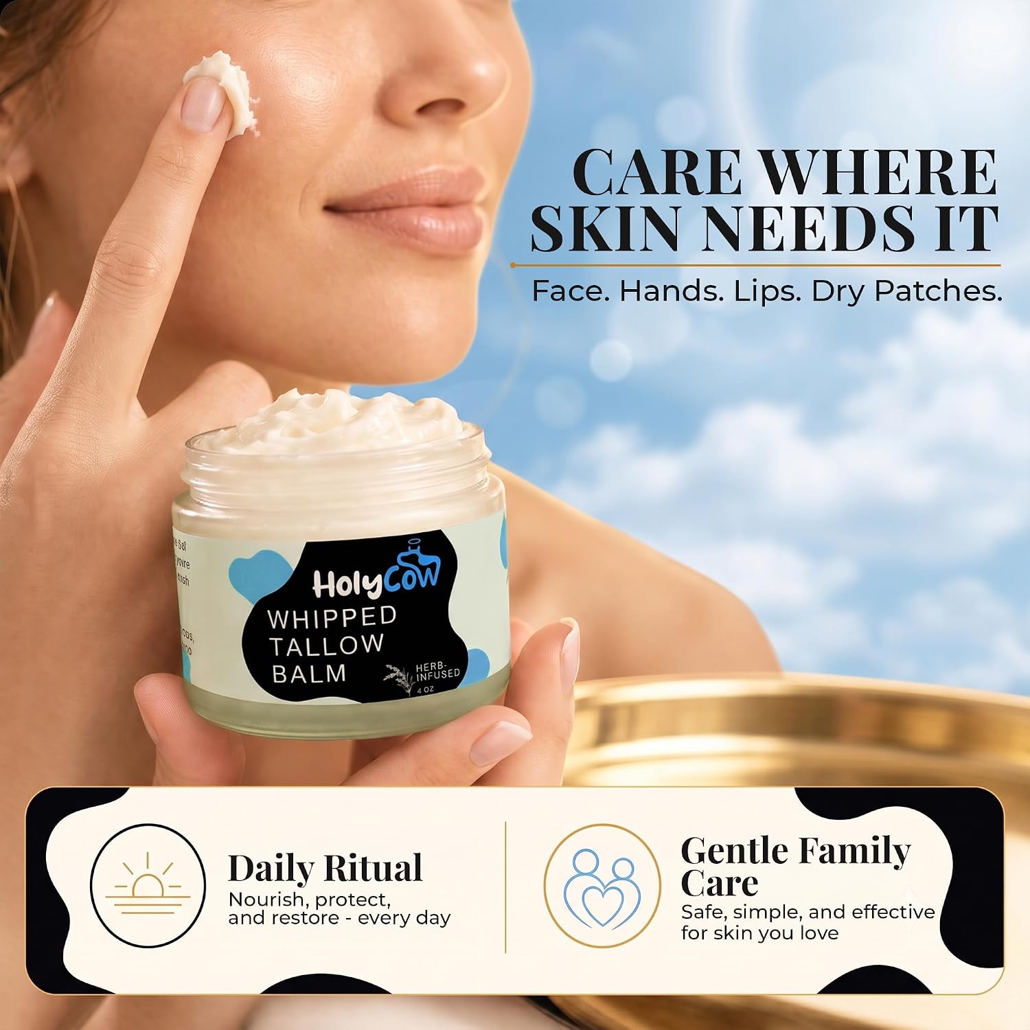 Thumbnail 6 de HolyCow 100% Grass Fed Beef Tallow Whipped Tallow Balm (Unscented/Herb-Infused) with Organic Jojoba Oil