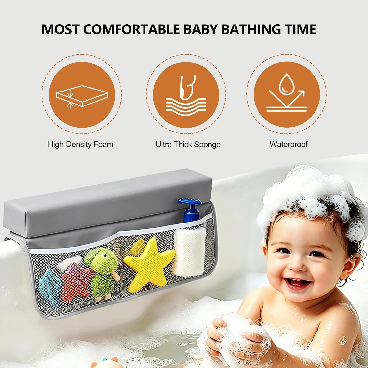 Detalle de JVEOO Baby Bath Kneeler and Elbow Rest Set, Waterproof Vegan Leather