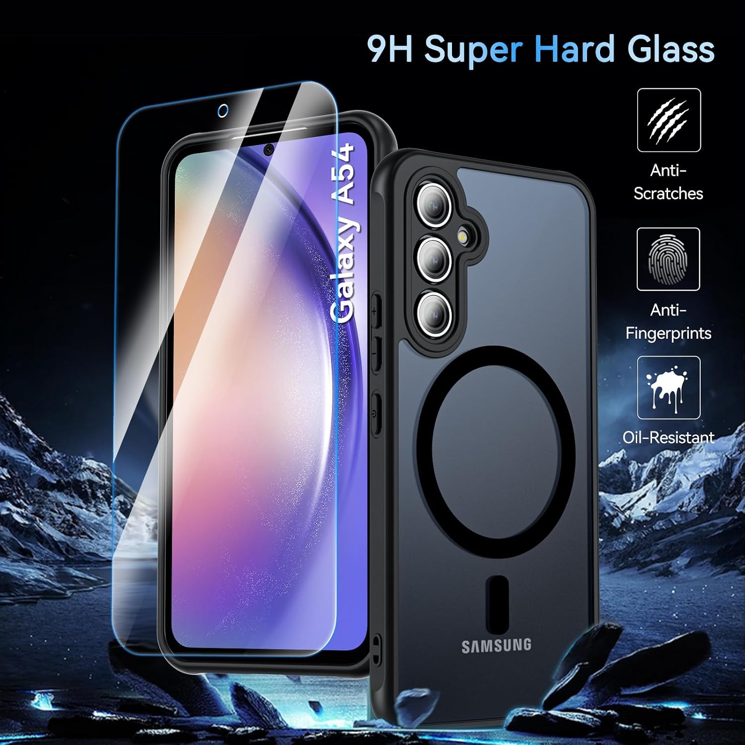 Thumbnail 1 de OWKEY Galaxy A54 5G Hülle Magnetisch Schwarz