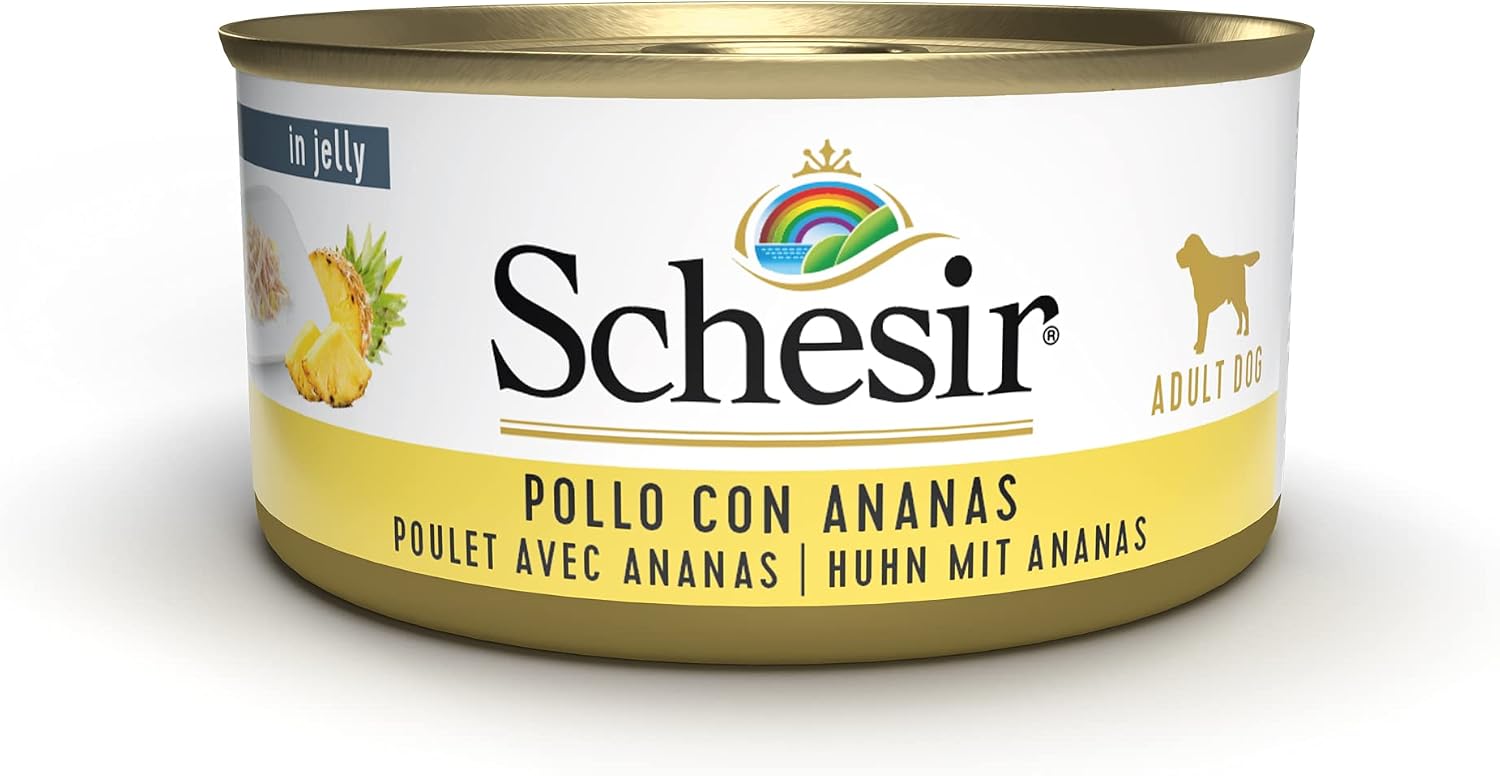 Detalle de Schesir Cibo Umido per Cani Adulti al Tonnetto in Gelatina (Totale 2,7 Kg, 18 Lattine da 150 g)