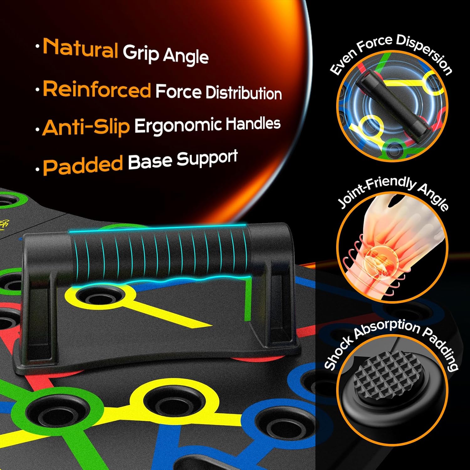 Detalle de AERLANG Push Up Board: Foldable 20-in-1 Home Gym for Upper Body Strength