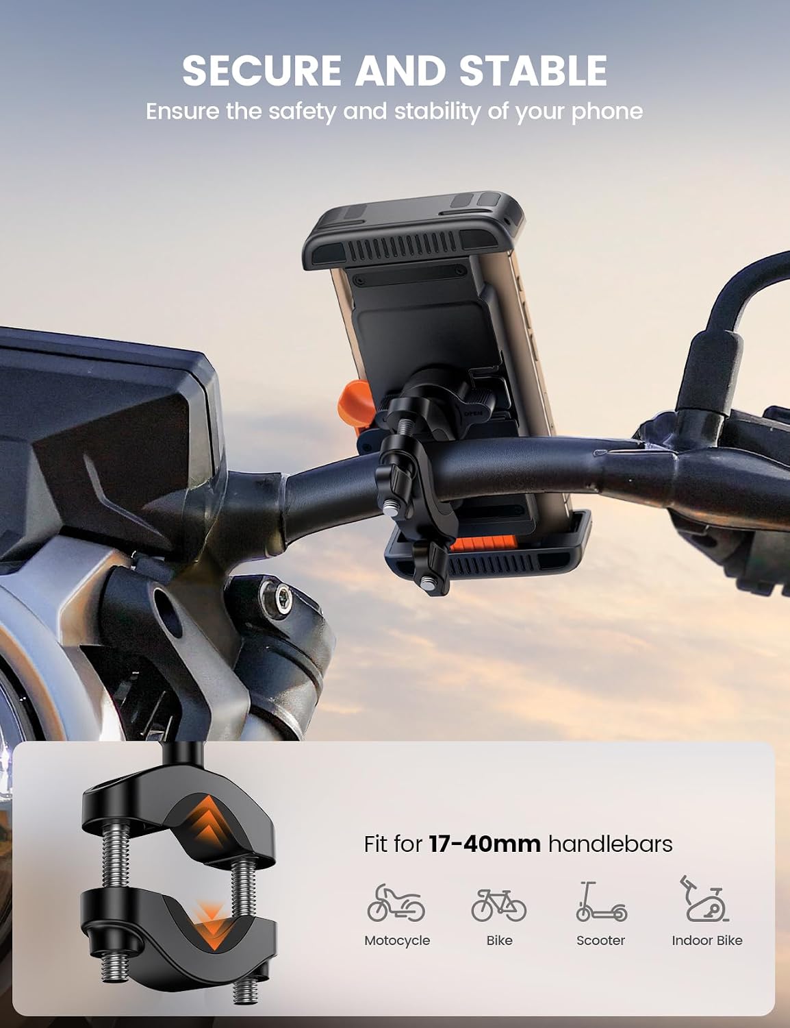 Detalle de Lamicall Bike Phone Holder for iPhone 17 6.5in