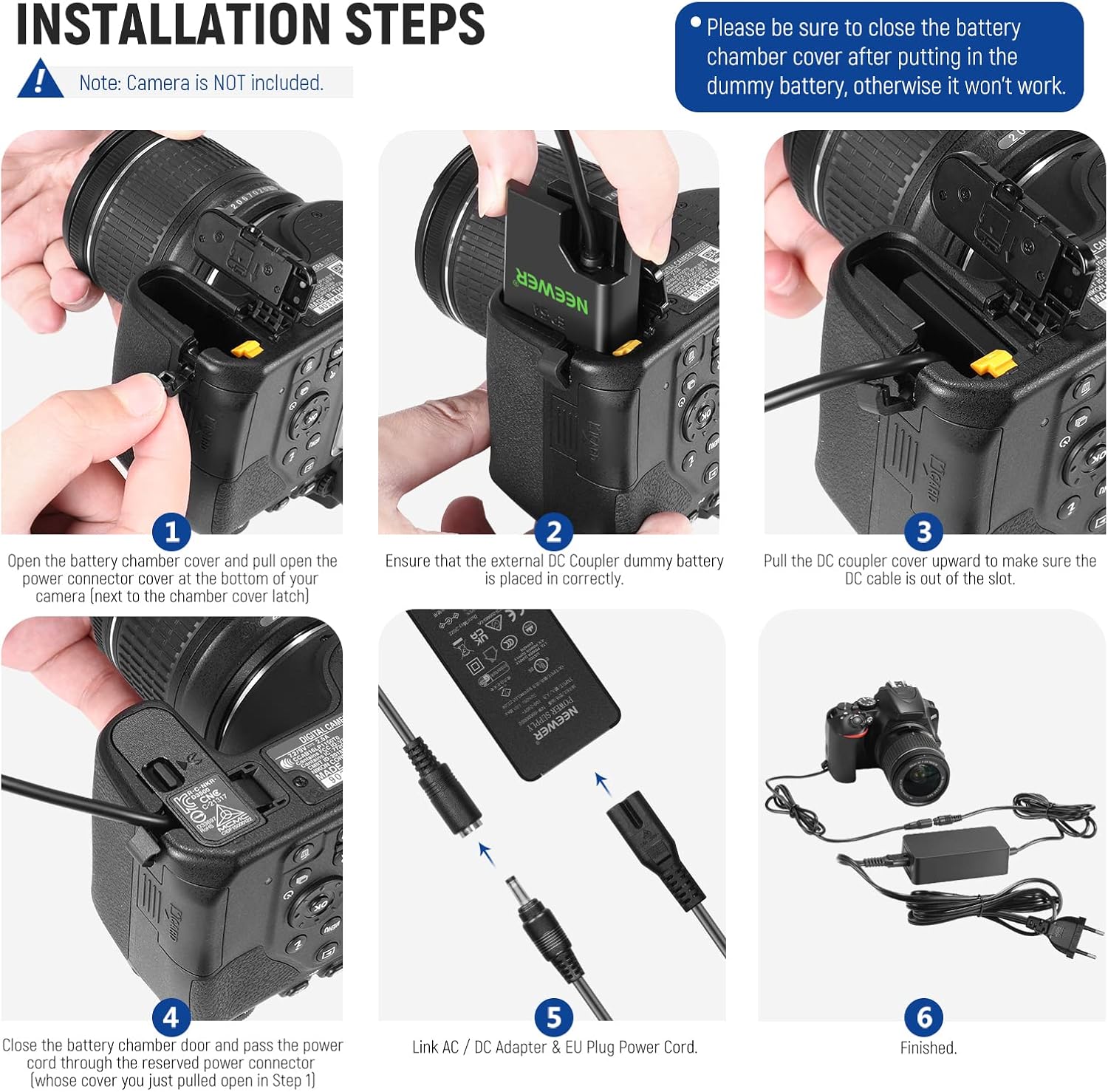 Thumbnail 2 de NEEWER EP-5A Adaptador AC y Cargador para Nikon ⚡️