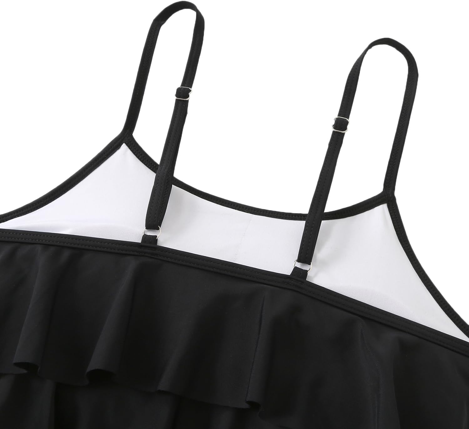 Detalle de FLYILY Femmes Two-Pièces Tankini Taille Haute à Volants et Ruché