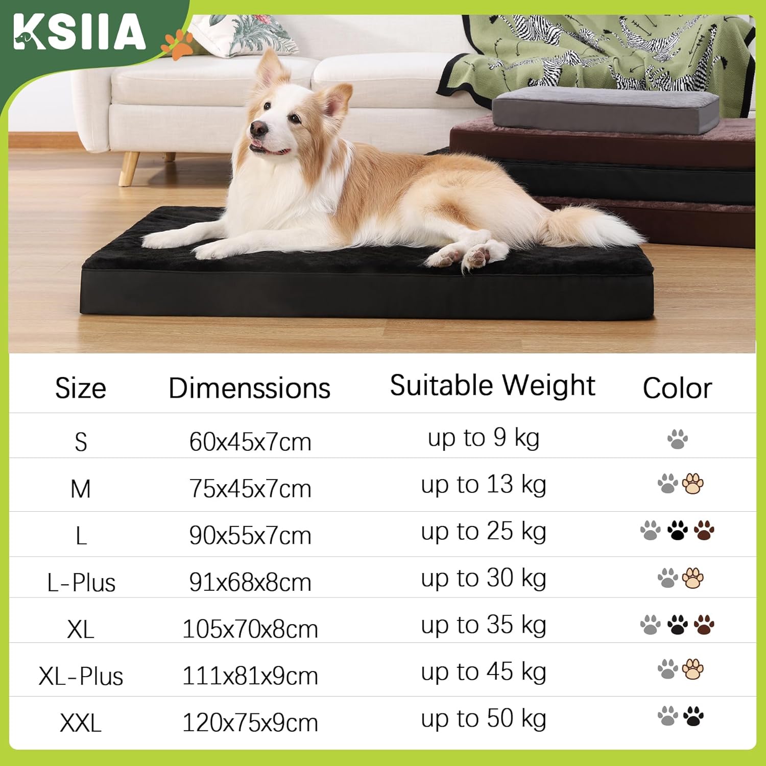 Thumbnail 4 de KSIIA Large Washable Orthopedic Dog Crate Bed (Grey), 88x55x7cm