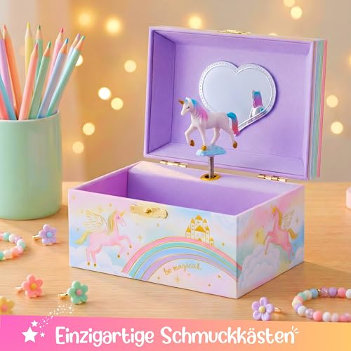 Detalle 2 de Giggle & Honey Schmuckkästchen Mädchen Musik Box & Einhorn – Magische Einhorn-Spieluhr mit Schmuckkasten