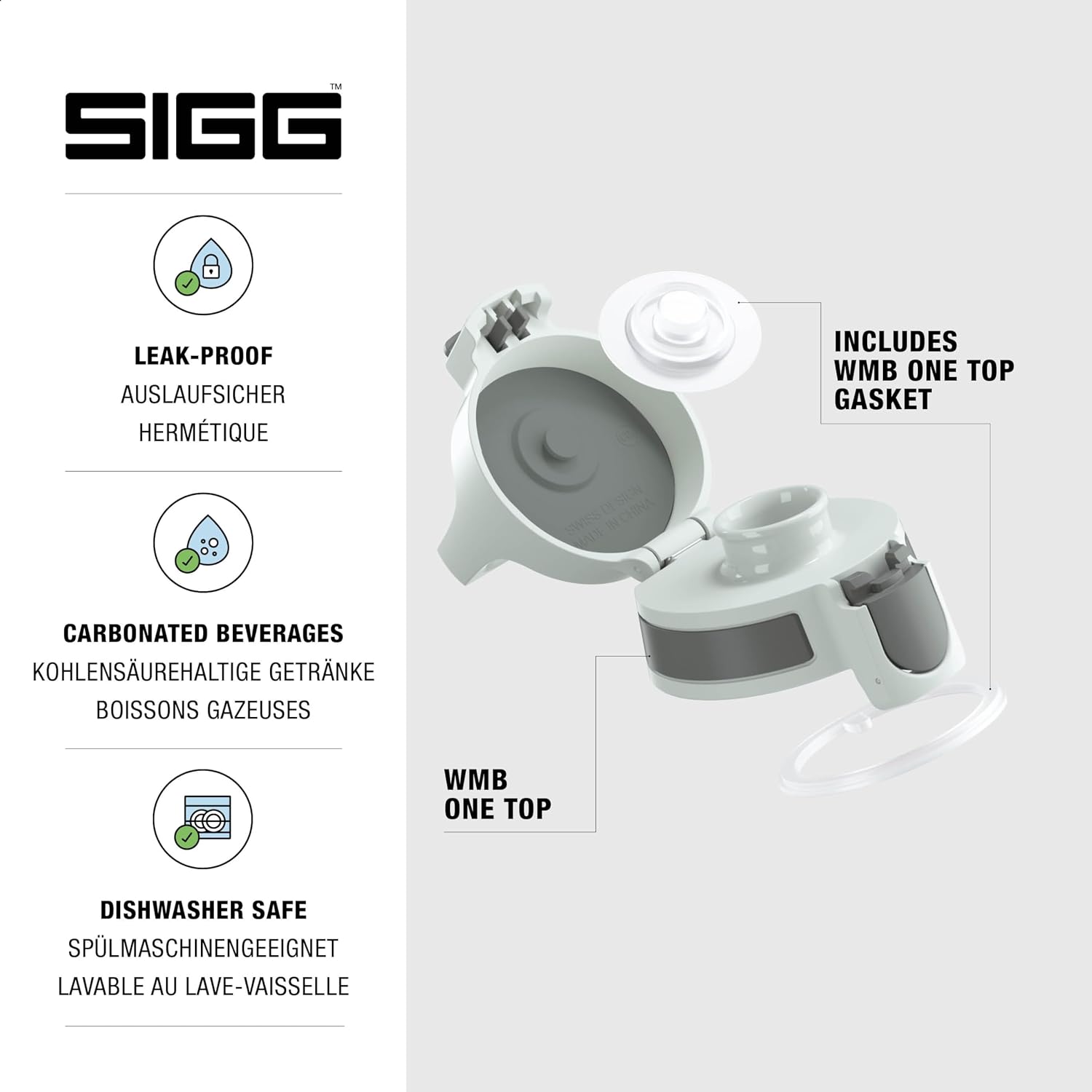 Detalle de SIGG WMB ONE Top Verschluss (One Size) – Ersatzverschluss für SIGG Trinkflaschen