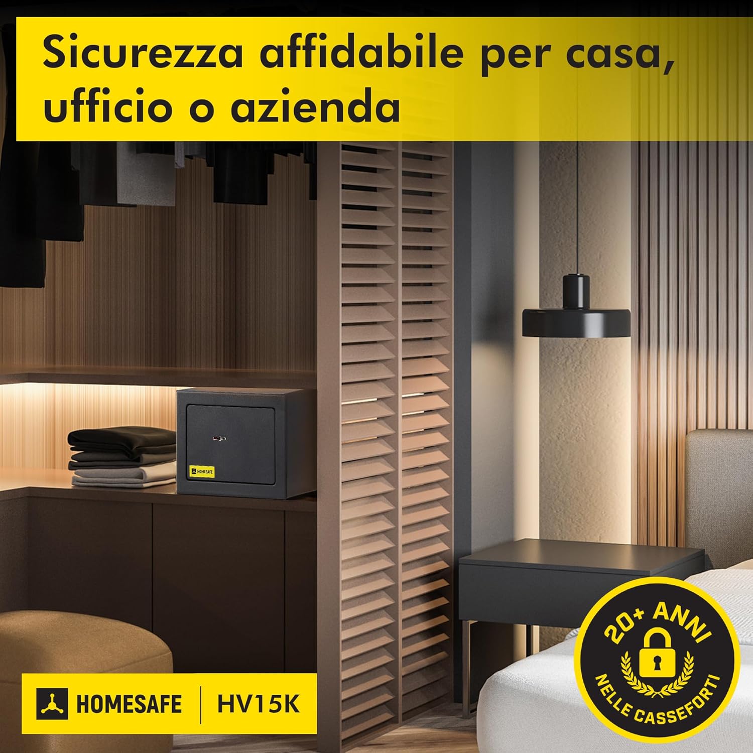 Detalle 2 de HomeSafe HV15K: Cassaforte Piccola con Chiave per Casa o Ufficio