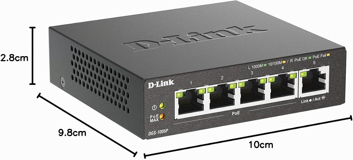 Thumbnail 3 de D-Link DGS-1005P: 5-Port PoE-Gigabit-Switch, luft- und lüfterlos