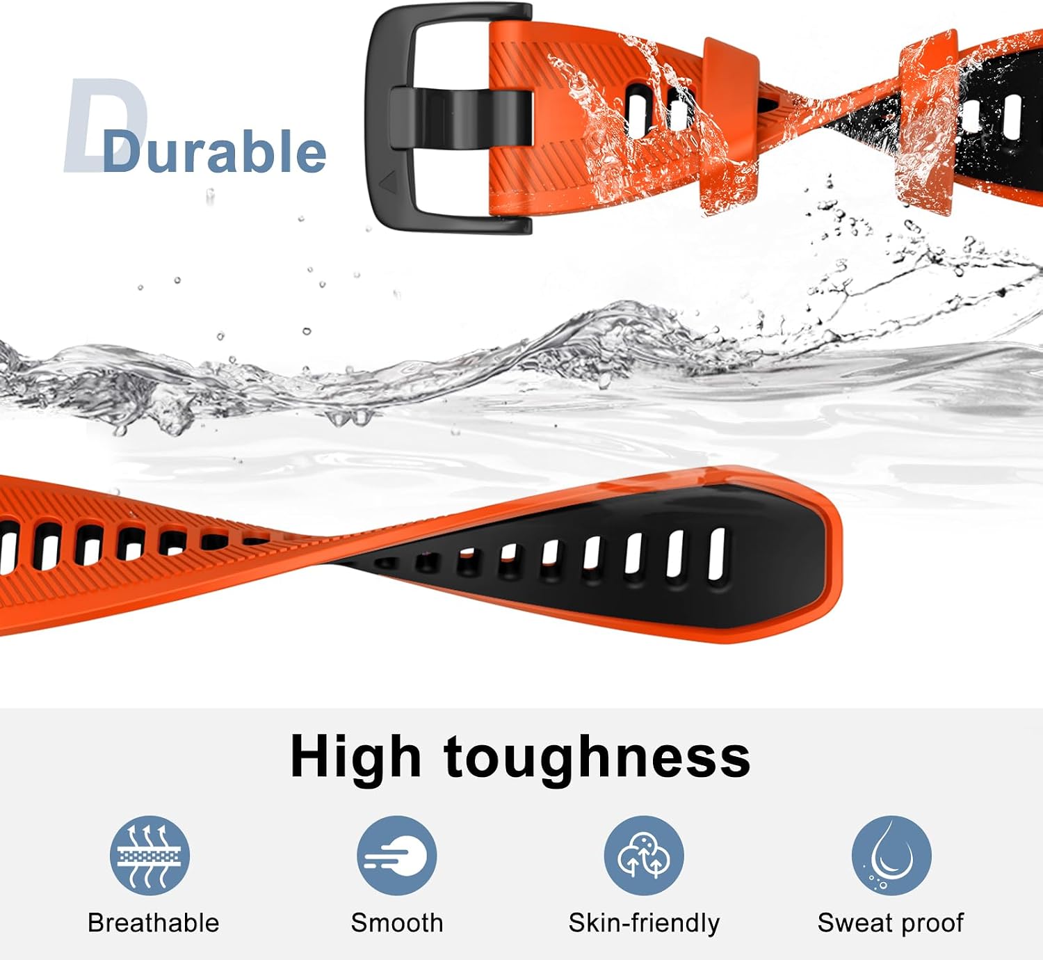 Detalle de ISABAKE 22mm silicone watch strap for Garmin Forerunner 965/955 (and Forerunner 945/935, Fenix 5)