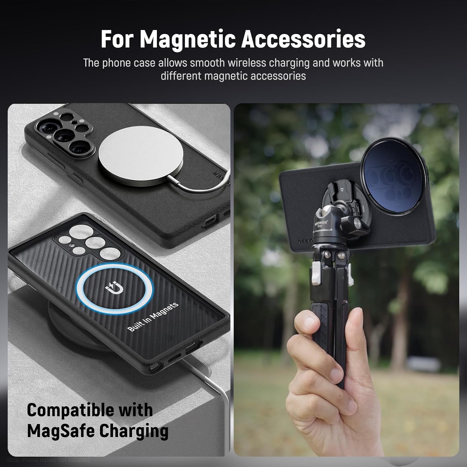 Detalle de NEEWER phone case with 17mm lens mounts
