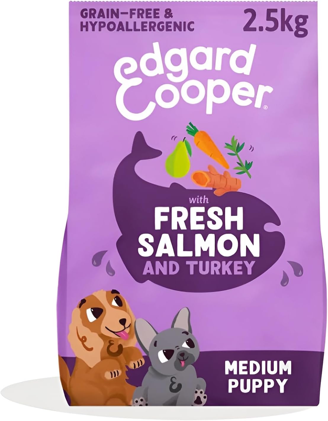 Edgard & Cooper Crocchette Cuccioli Salmone/Tacchino – Croccantini senza cereali con carne fresca