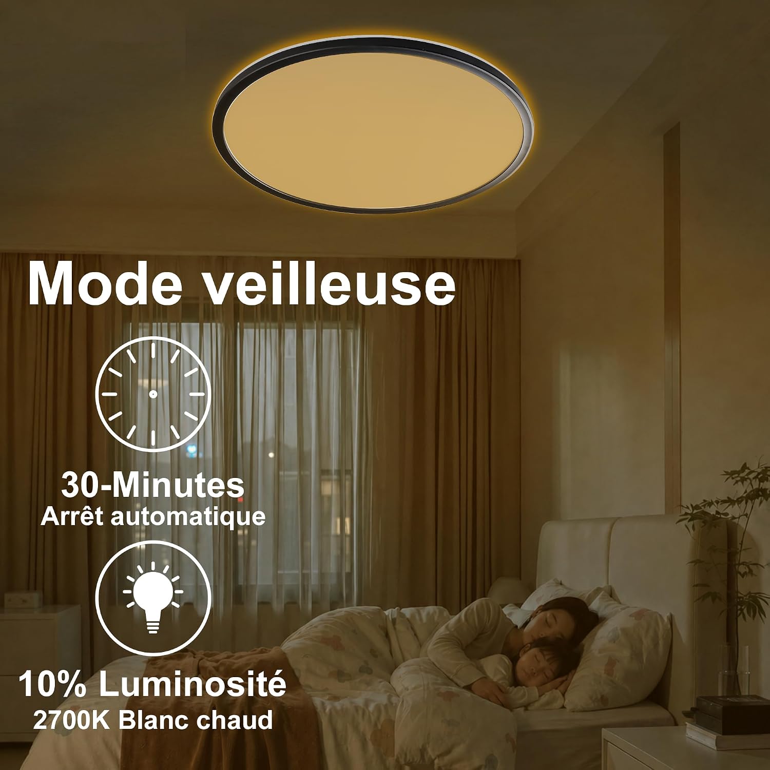 Detalle de ONDTA 45 W ledplafondlamp Ø 57 cm, dimbaar, 6.700 lm en afstandsbediening