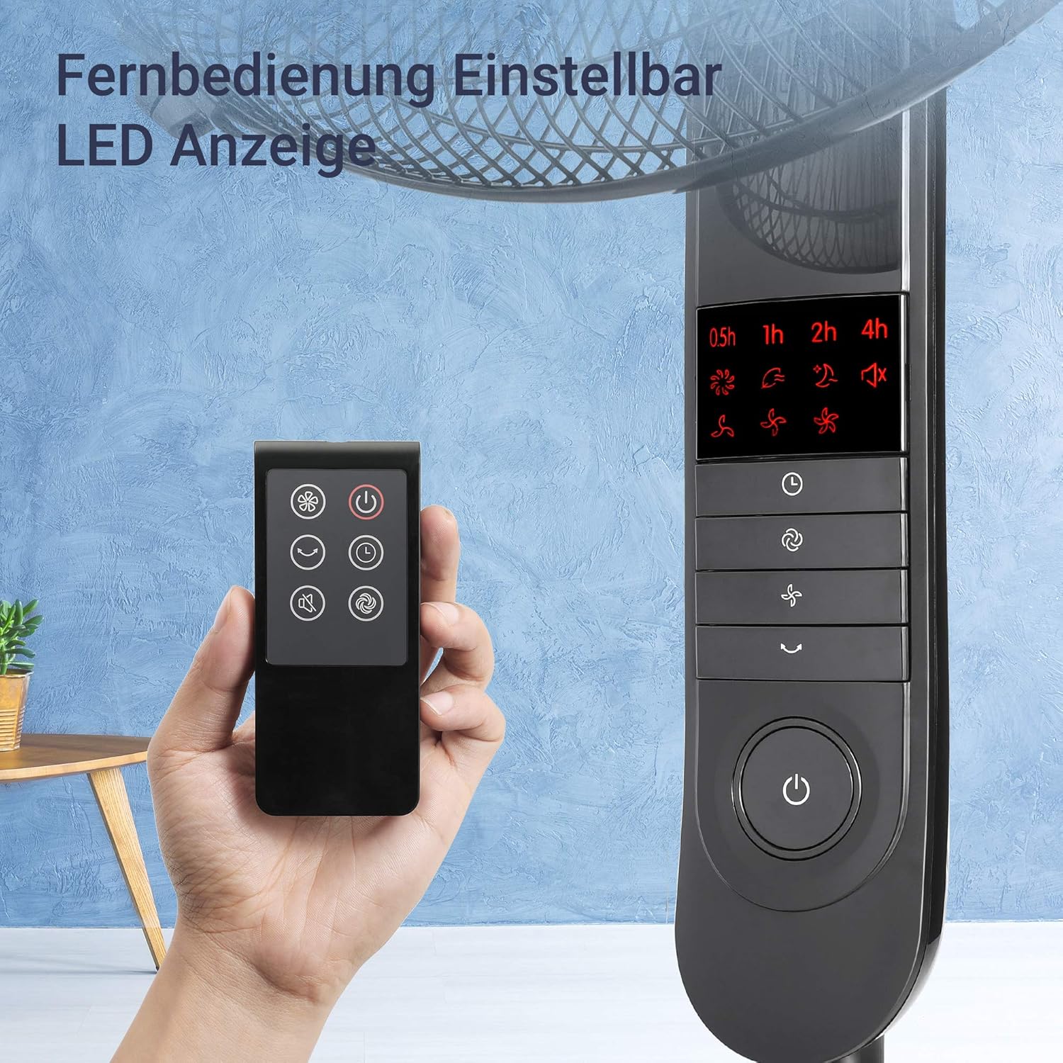 Thumbnail 3 de Midea FS40-15FR Standventilator mit Fernbedienung, 3 Geschwindigkeitsstufen & LED-Display