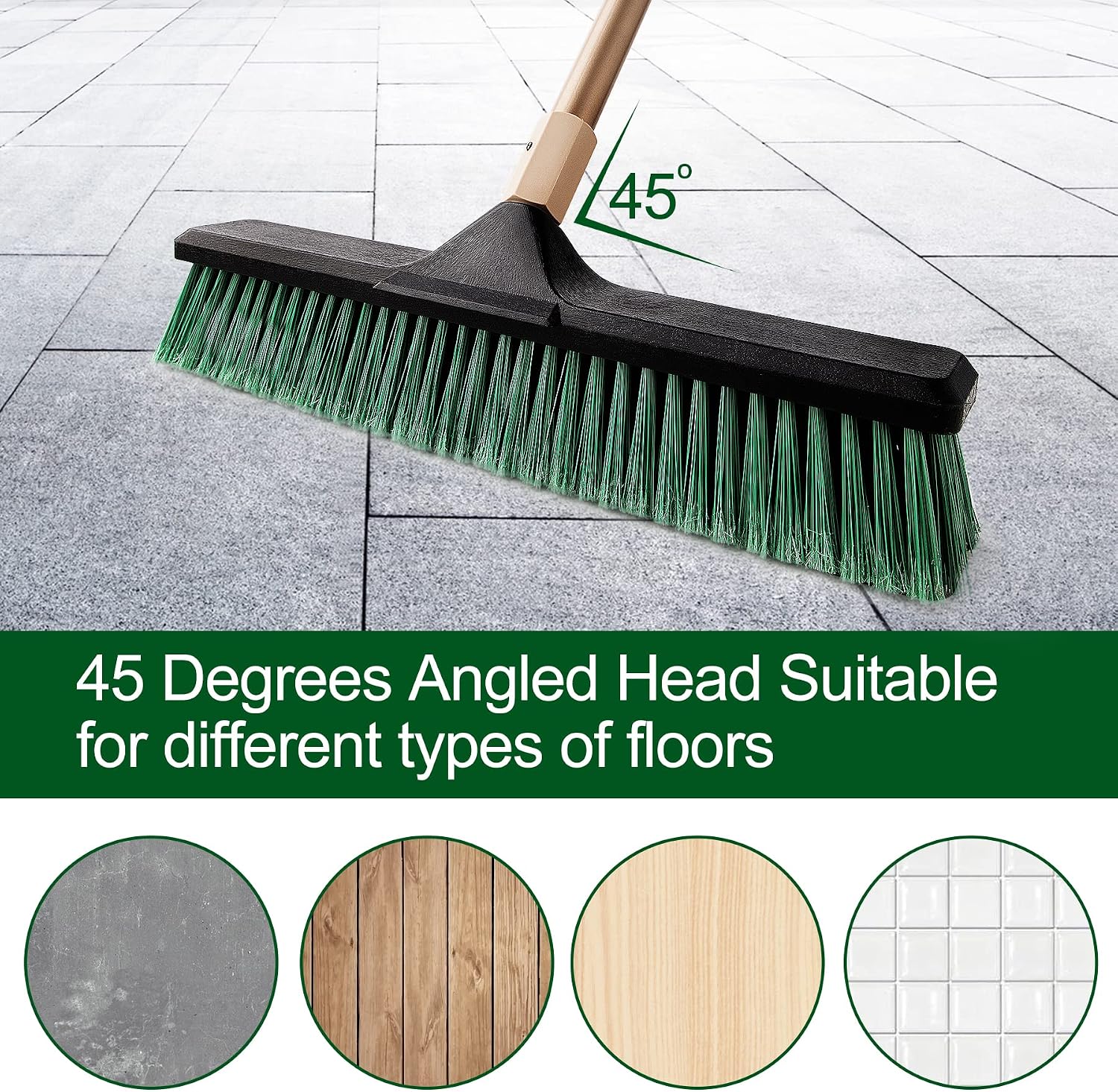 Detalle 2 de Eyliden Garden Broom 45cm stiff bristle 🧹