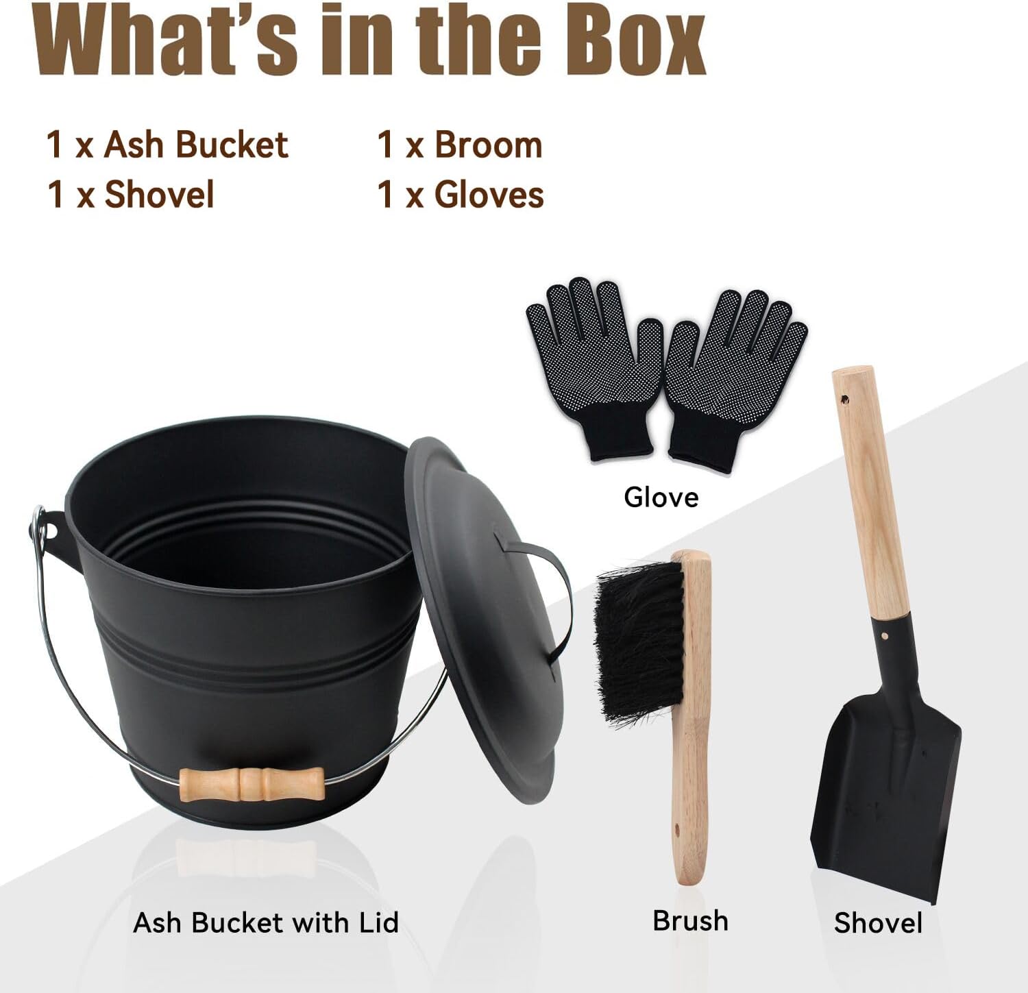 Thumbnail 2 de BRIAN & DANY Ascheeimer 5L für Kamin 🪵