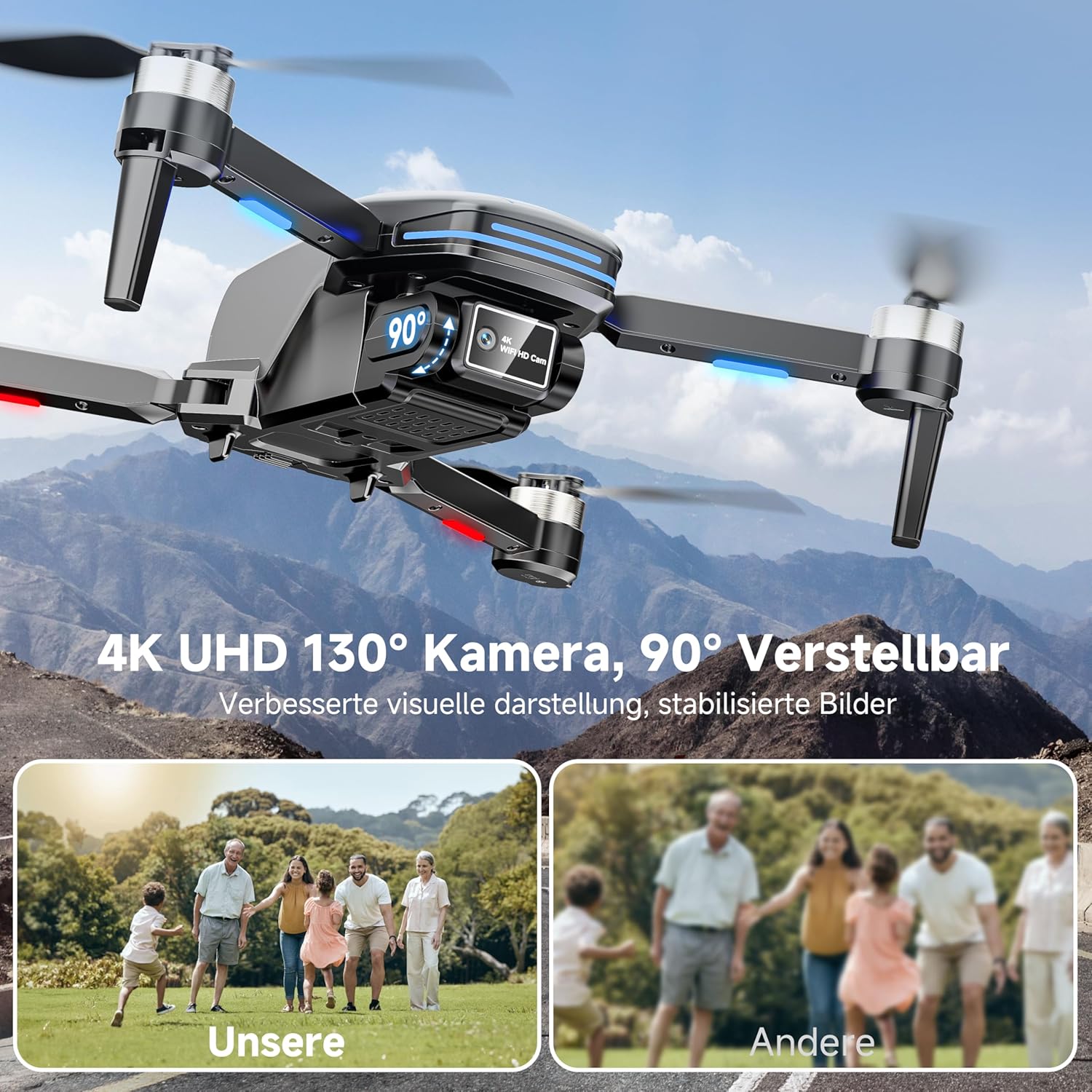Thumbnail 3 de PLEGBLE PL-516 4K-Drohne für Kinder 28 Min