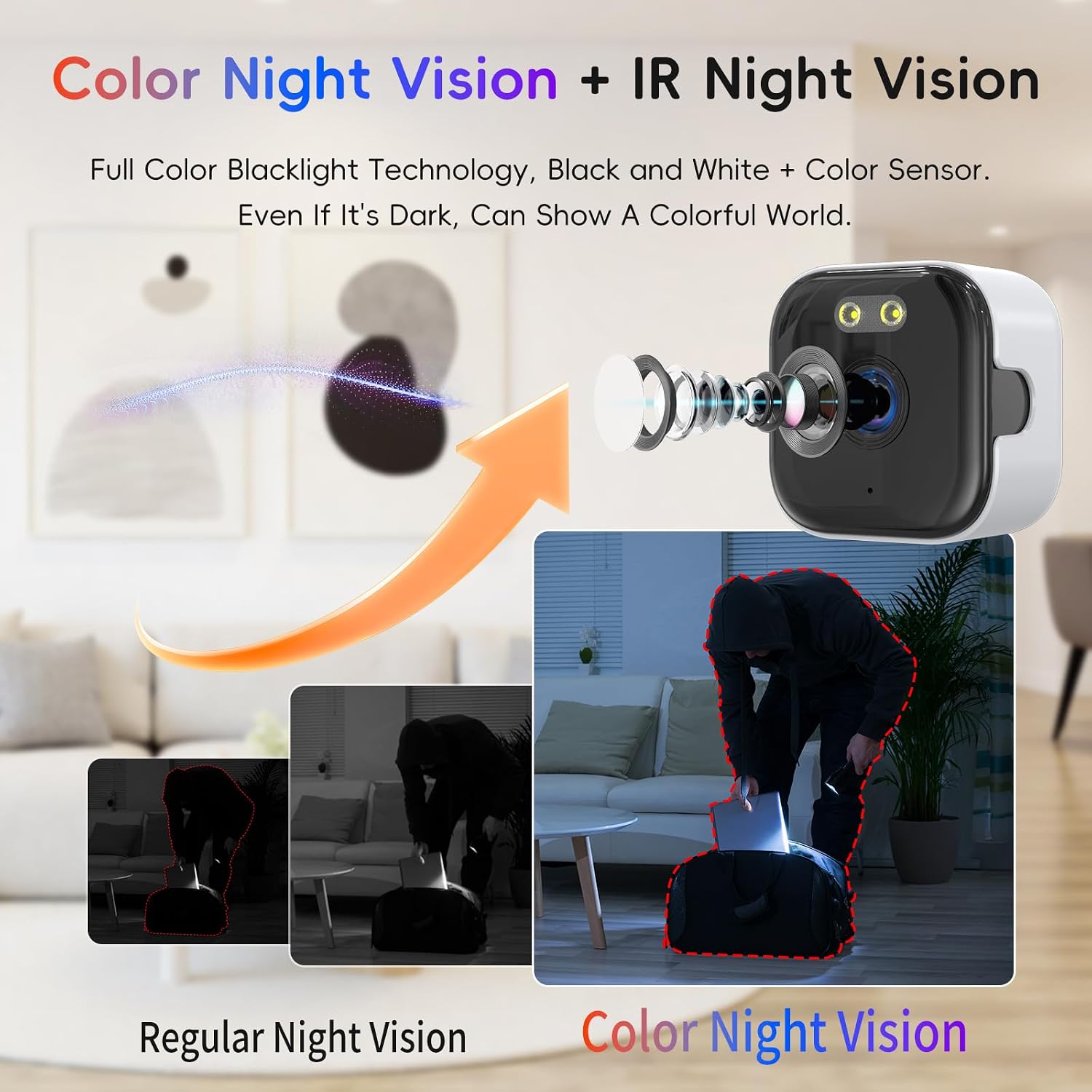 Thumbnail 2 de ANYQOO Window Camera 2K 3MP (2 Pack) – Safe View Security Camera for Through-Glass Vision
