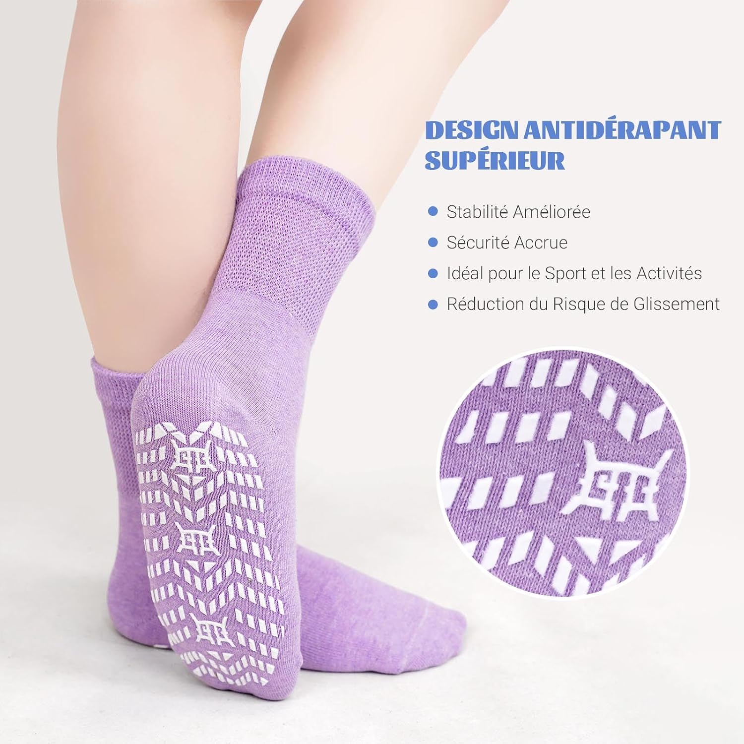 Detalle 2 de PUTUO Chaussettes antidérapantes 5 paires