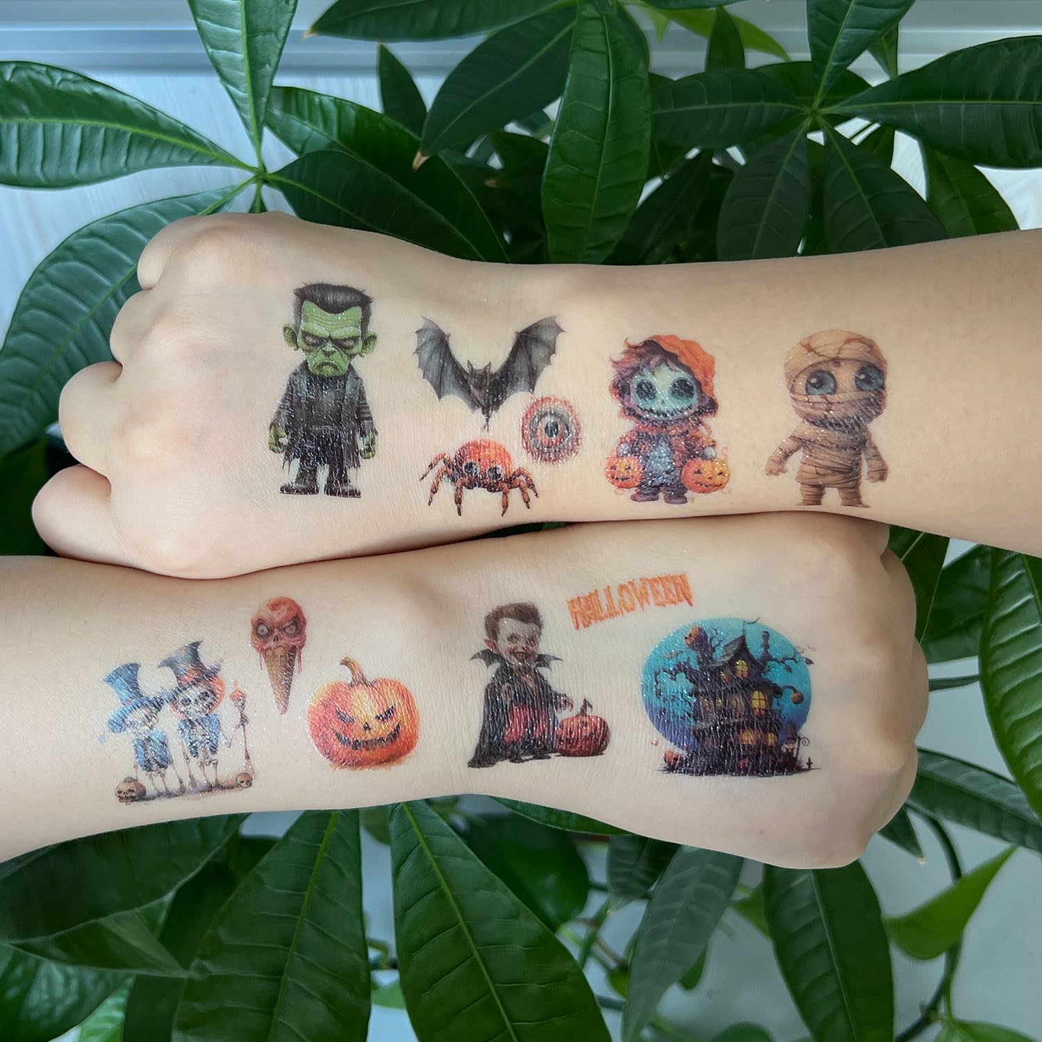 Thumbnail 5 de Halloween Tattoos für Kinder – 12 Blätter Glitzer-Tattoos
