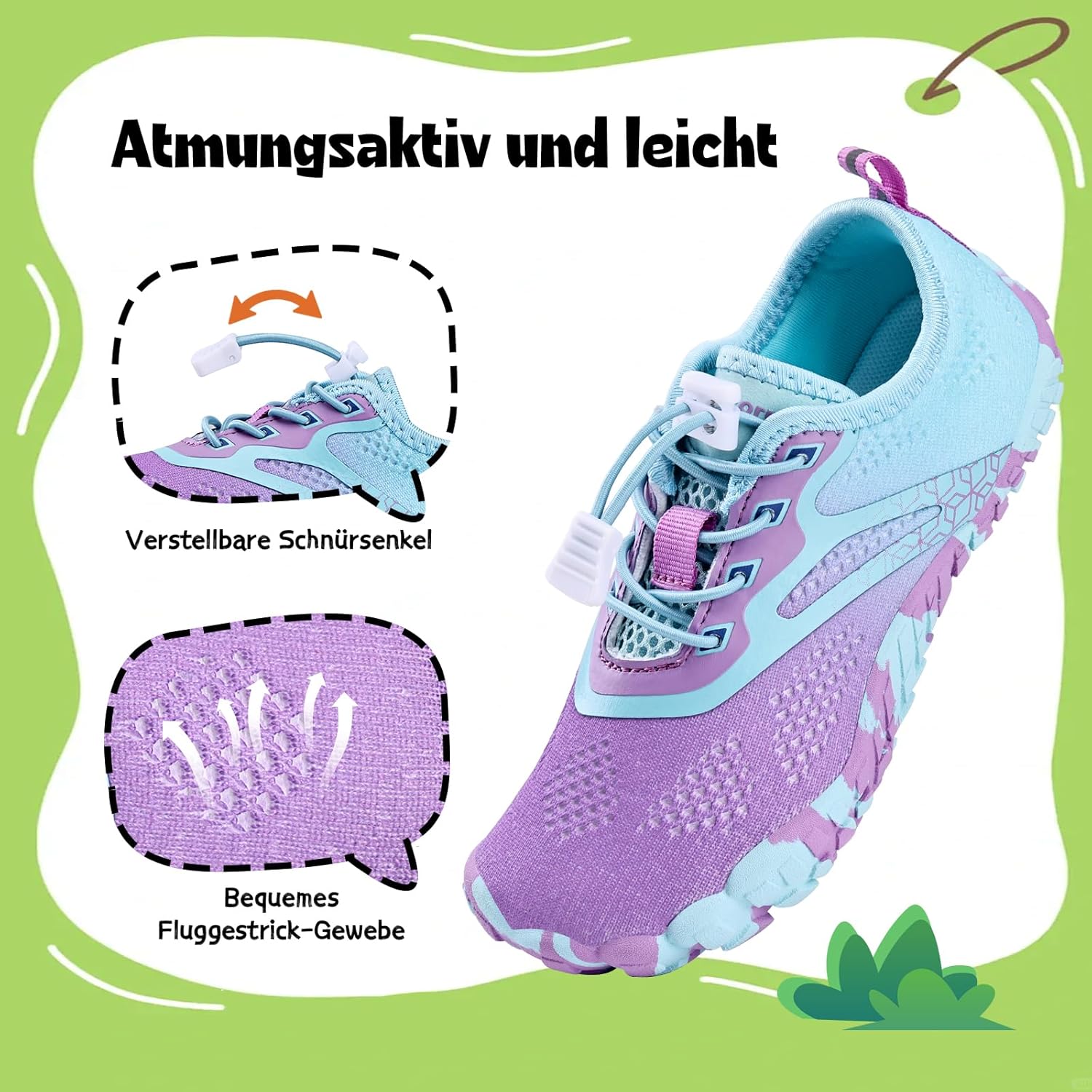 Thumbnail 3 de IceUnicorn Kinder Barfußschuhe für Jungen & Mädchen – leichte Aqua-/Badeschuhe mit atmungsaktivem Textiloberteil